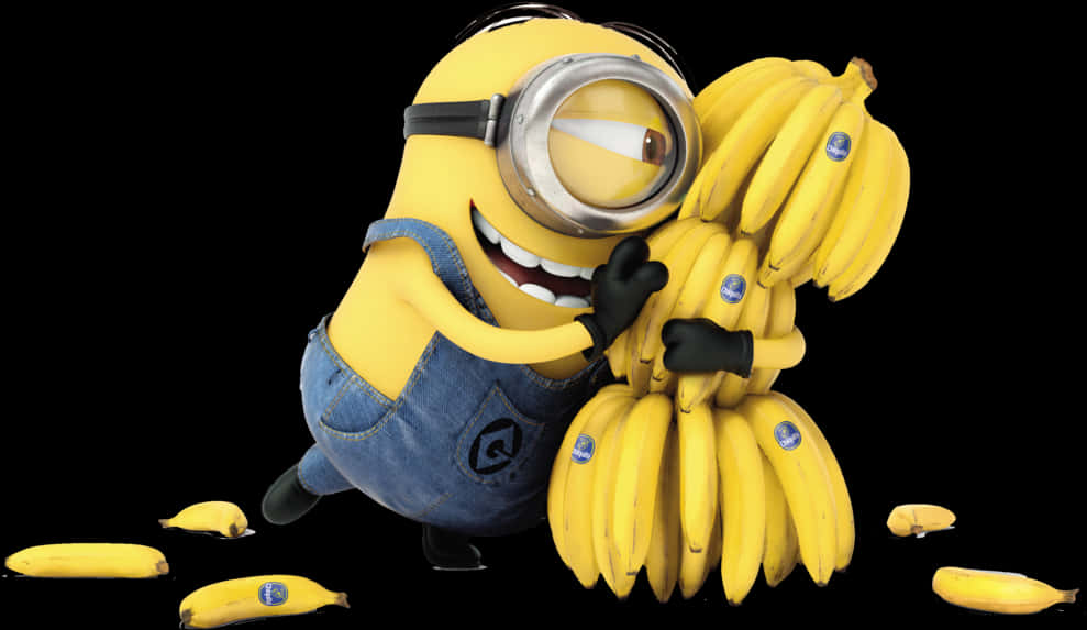 A Cartoon Character Holding A Bunch Of Bananas PNG