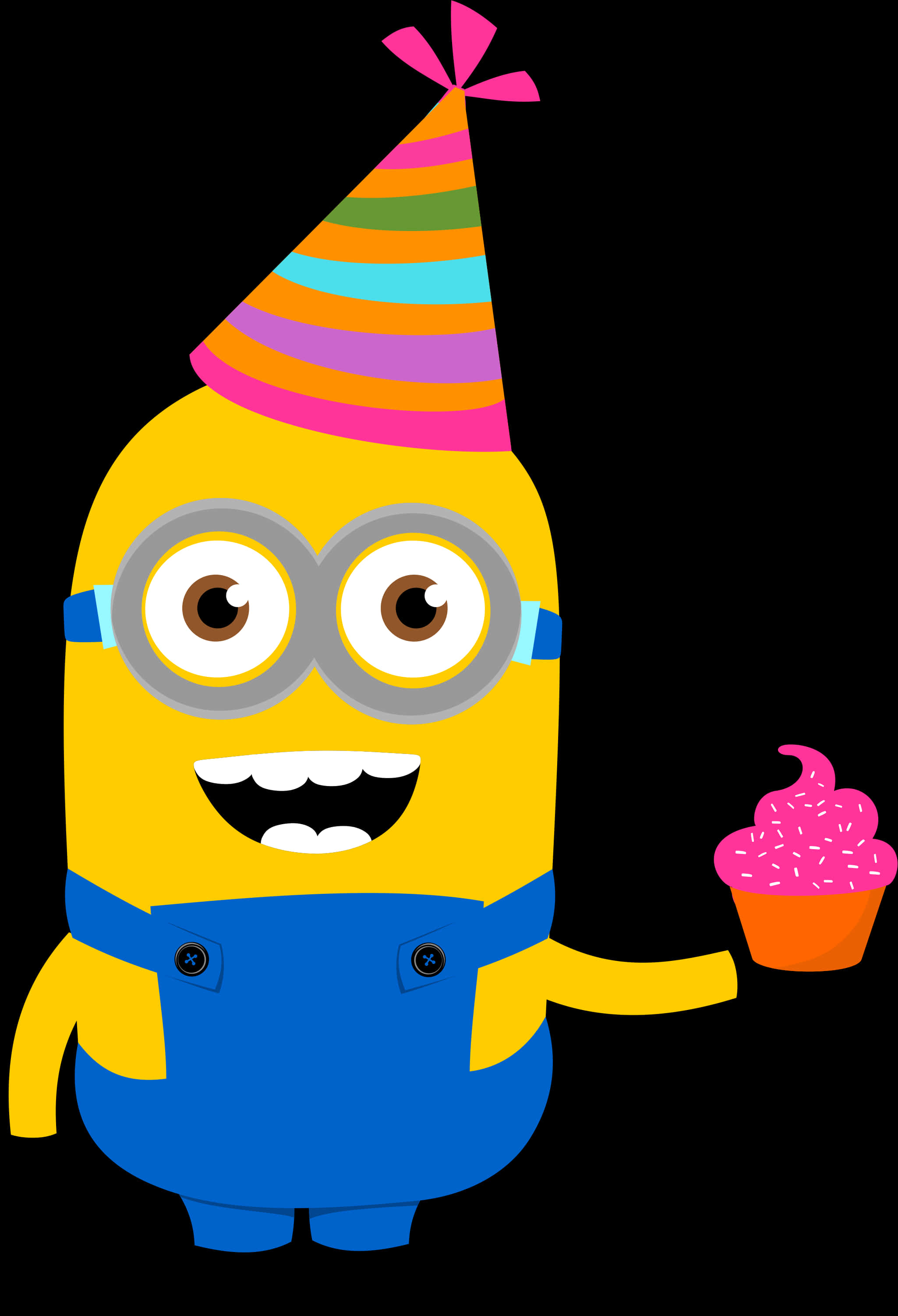 A Cartoon Character Holding A Cupcake PNG