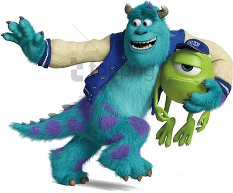A Cartoon Character Holding A Green Monster