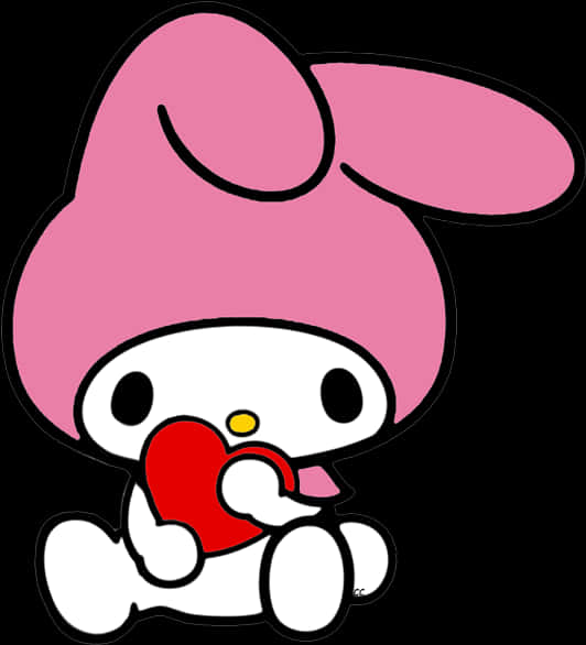 A Cartoon Character Holding A Heart PNG