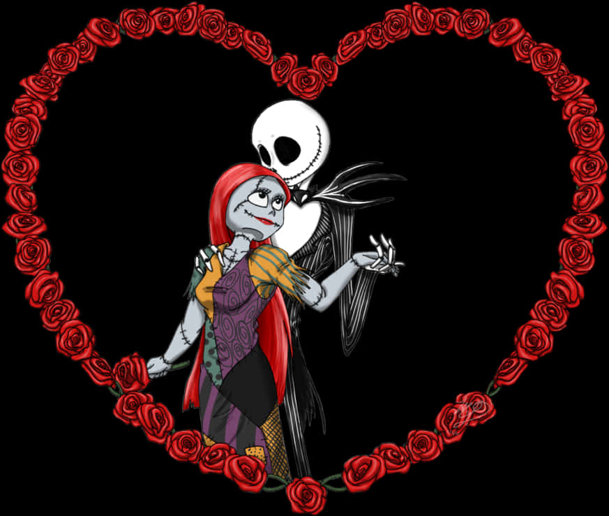 A Cartoon Character In A Heart Shape With Roses Around It PNG