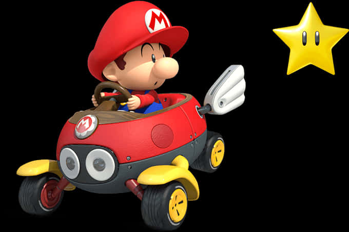 A Cartoon Character In A Red Car PNG