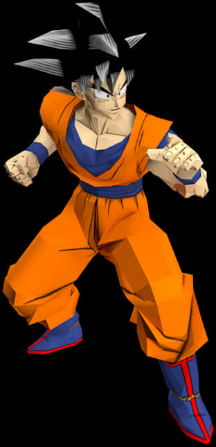 A Cartoon Character In An Orange And Blue Outfit PNG