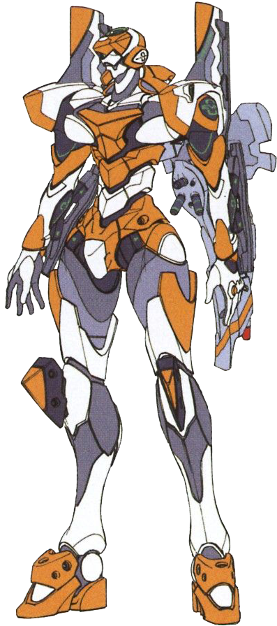 A Cartoon Character In Orange And White Armor