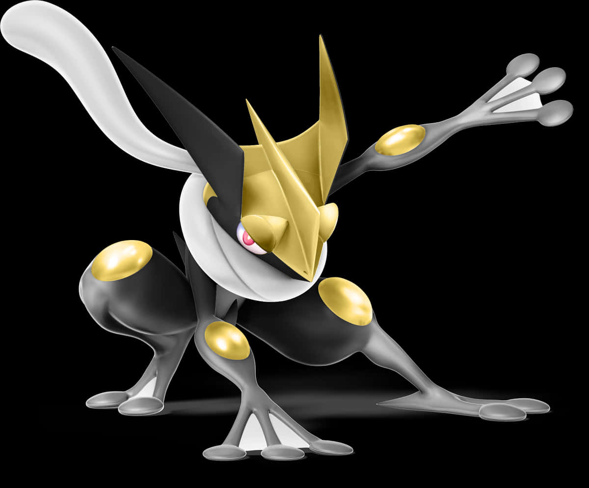 A Cartoon Character Of A Black And Gold Animal PNG
