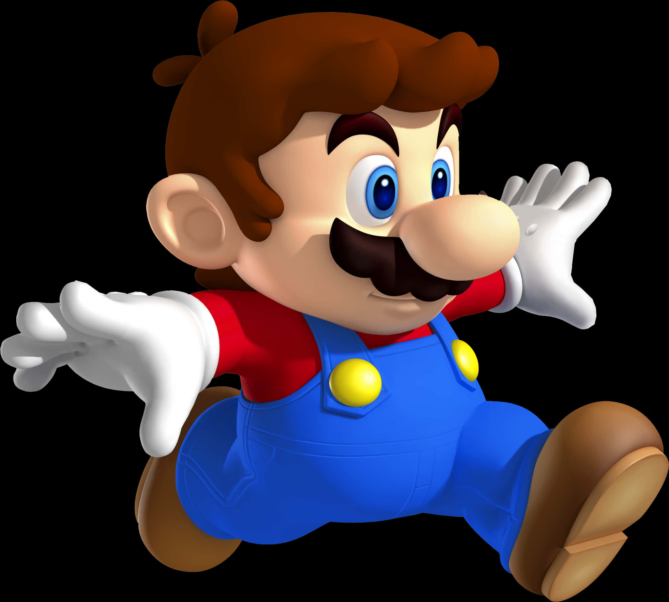A Cartoon Character Of A Man With A Mustache And Blue Overalls PNG
