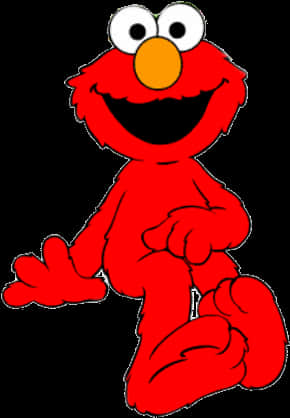 A Cartoon Character Of A Red Monster