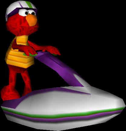 A Cartoon Character On A Jet Ski PNG