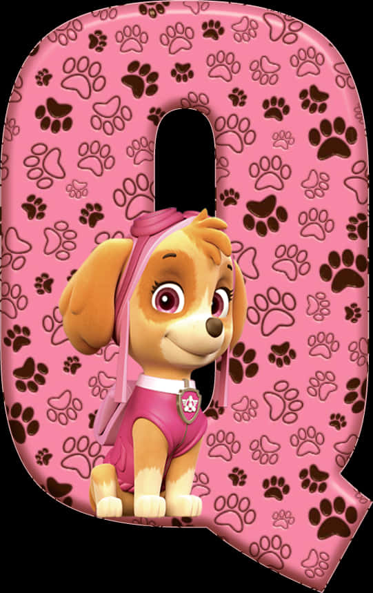 A Cartoon Character On A Pink Letter PNG