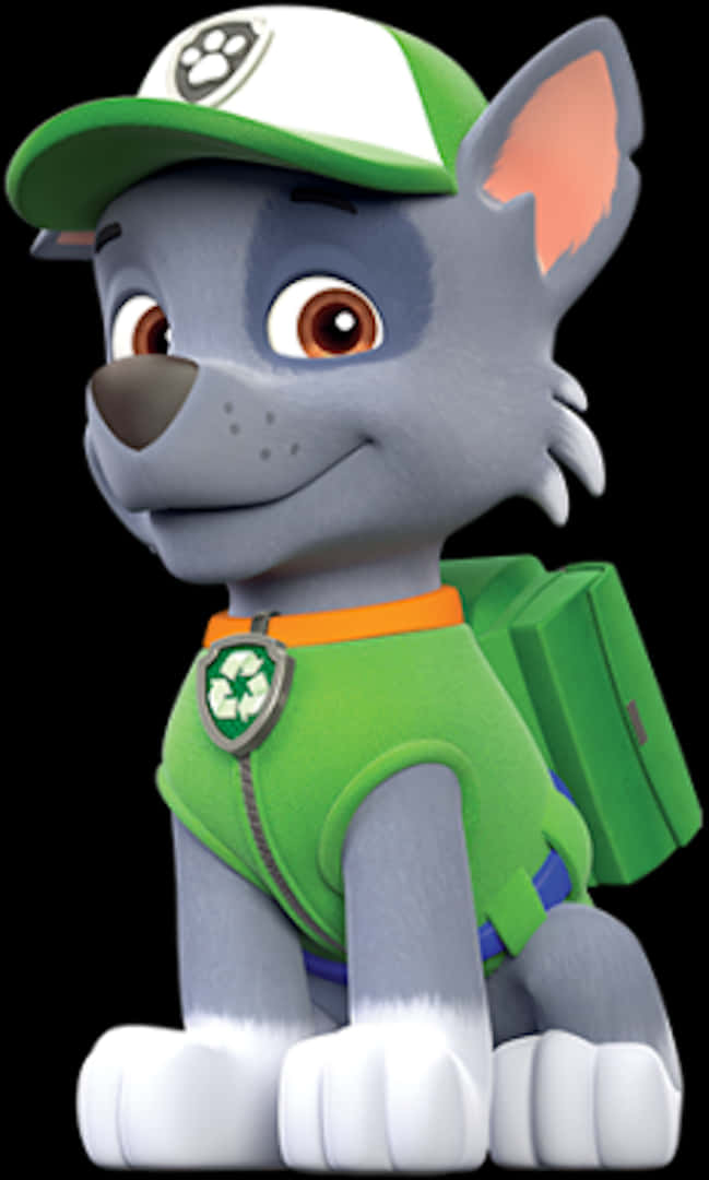 A Cartoon Character Wearing A Green Backpack