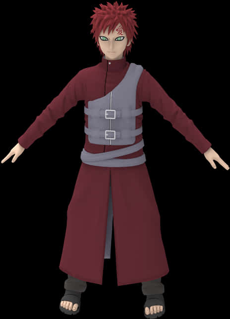 A Cartoon Character Wearing A Red And Grey Outfit PNG