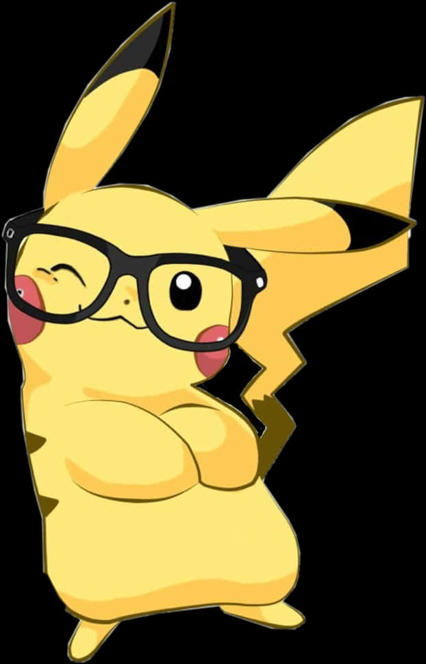 A Cartoon Character Wearing Glasses PNG