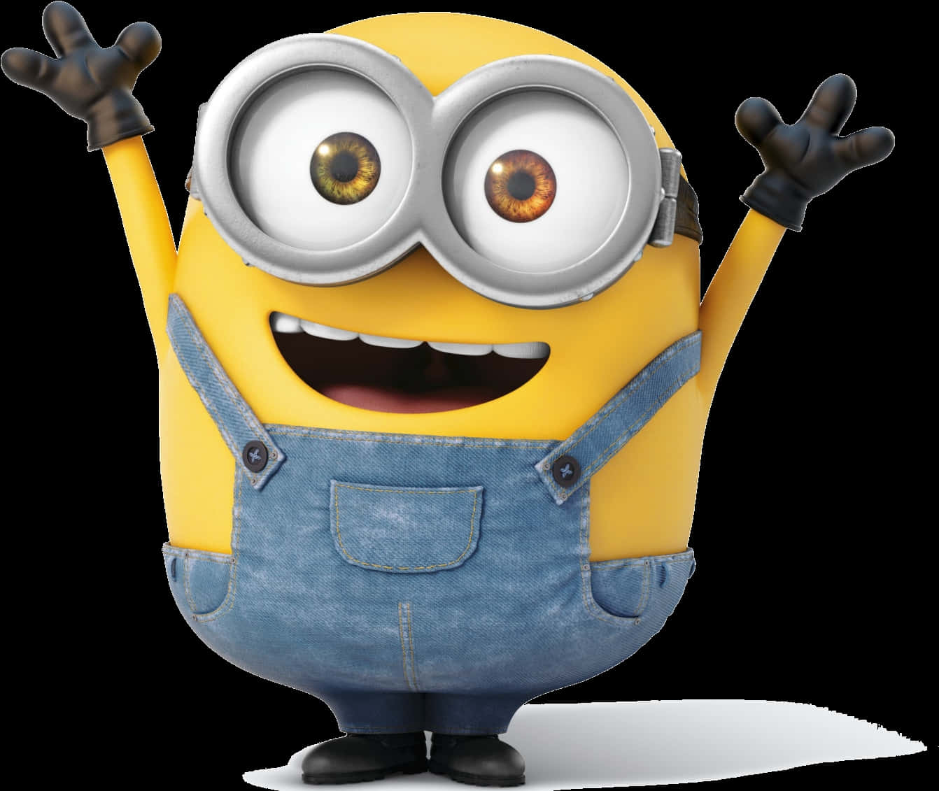 A Cartoon Character Wearing Overalls And Glasses PNG