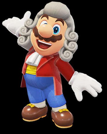 A Cartoon Character With A Mustache And A Red Coat PNG