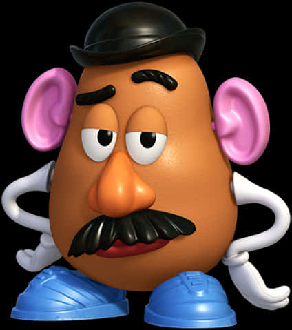 A Cartoon Character With A Mustache And Blue Shoes PNG