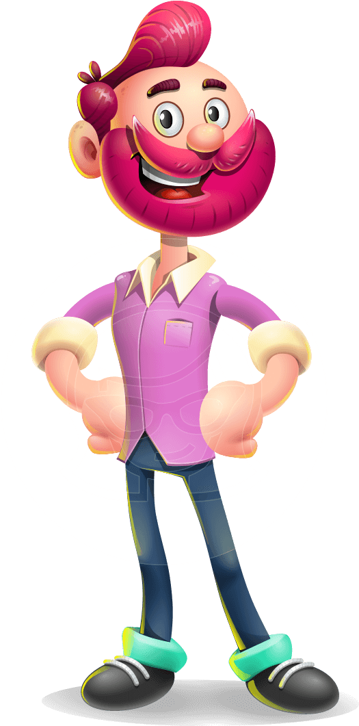 A Cartoon Character With A Pink Face PNG