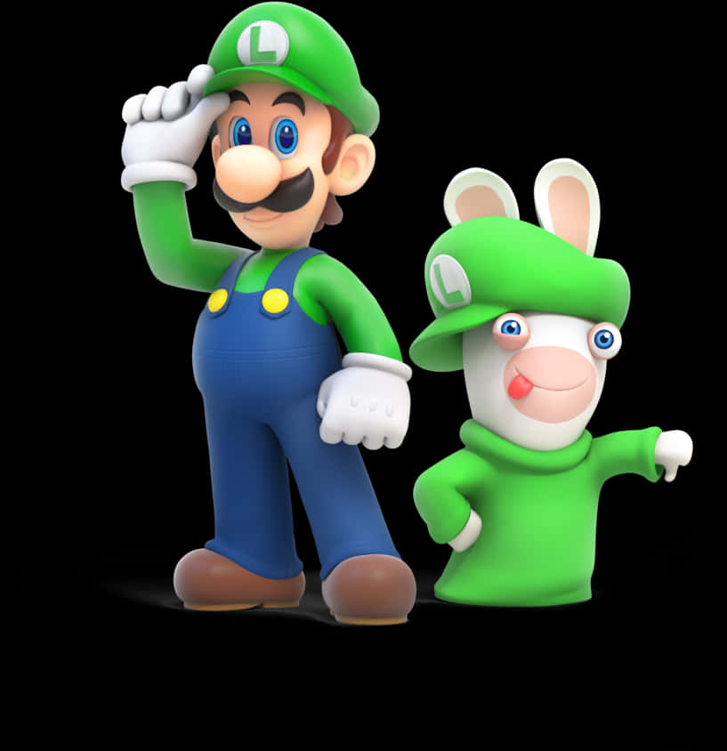 A Cartoon Character With A Rabbit And A Man PNG