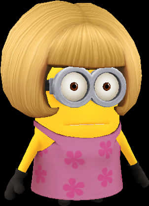 A Cartoon Character With Blonde Hair And Glasses PNG