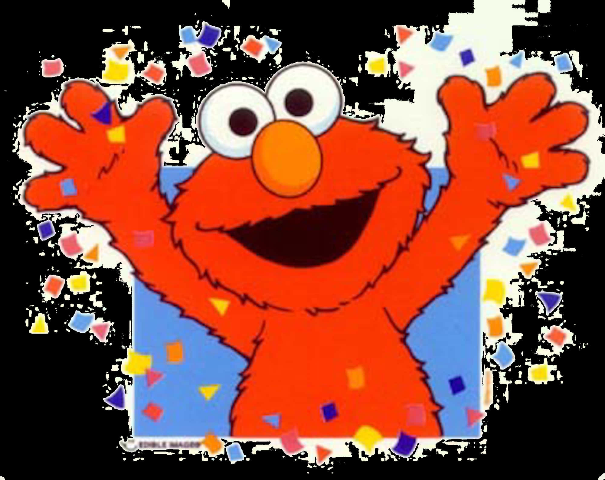 A Cartoon Character With Confetti Around It PNG