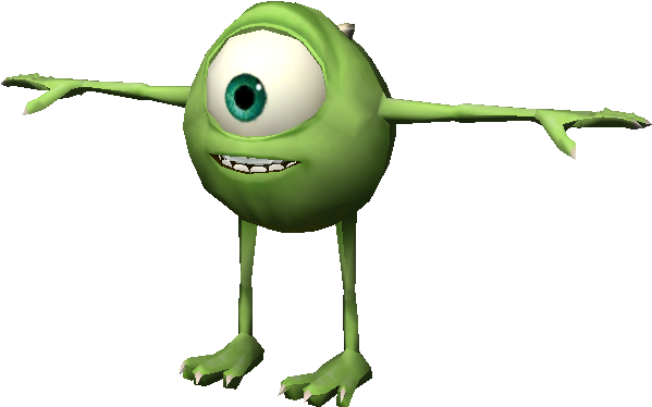 A Cartoon Character With One Eye And Arms Extended