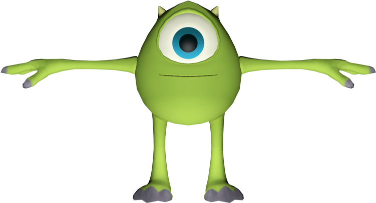 A Cartoon Character With One Eye And Arms Out