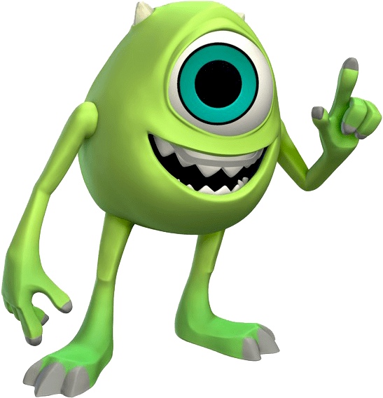 A Cartoon Character With One Eye And One Finger Pointing PNG