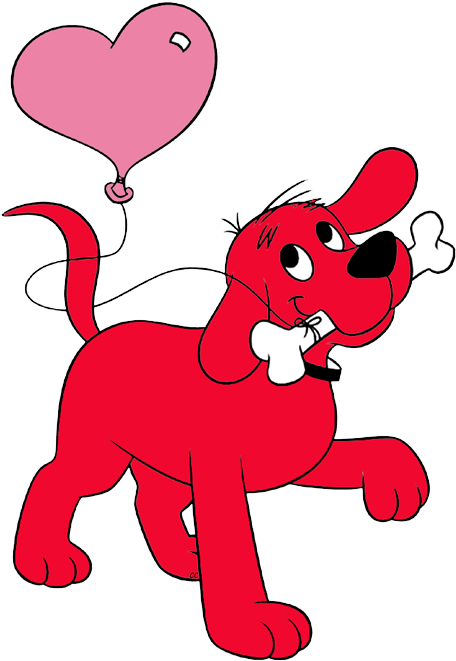 A Cartoon Dog Holding A Balloon And Bone PNG