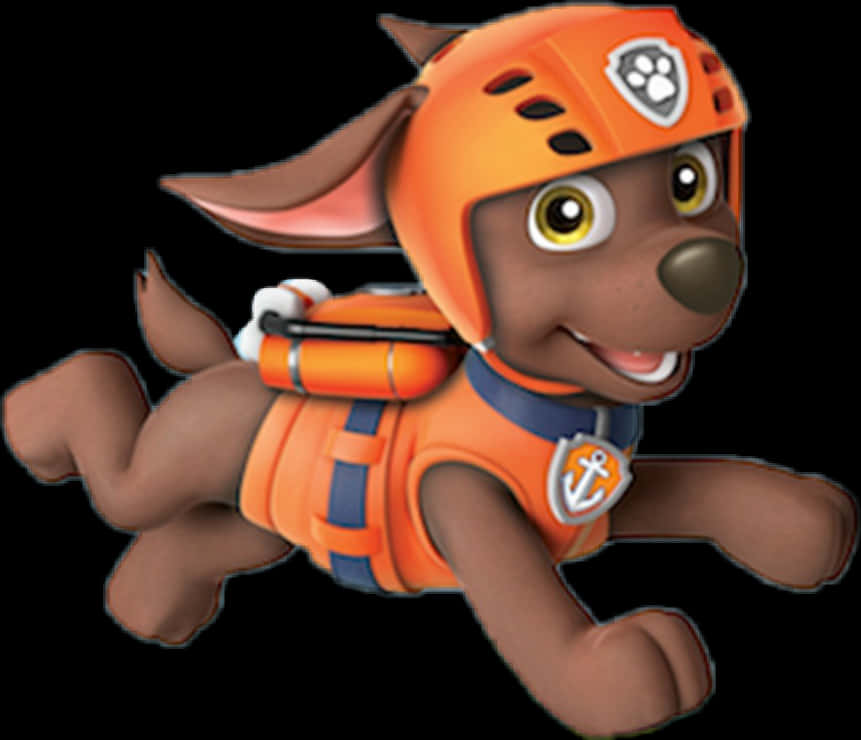 A Cartoon Dog Wearing A Helmet And A Life Vest PNG