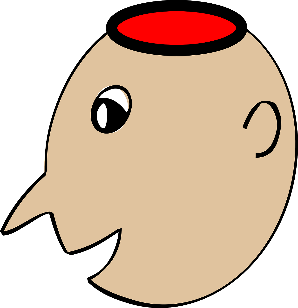 A Cartoon Head With A Red Hat PNG