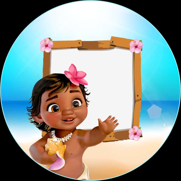 A Cartoon Of A Baby Holding A Sign PNG