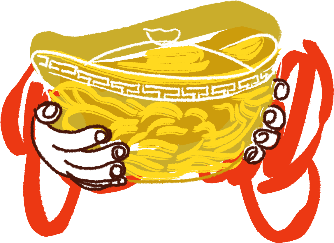 A Cartoon Of A Bowl Of Noodles PNG