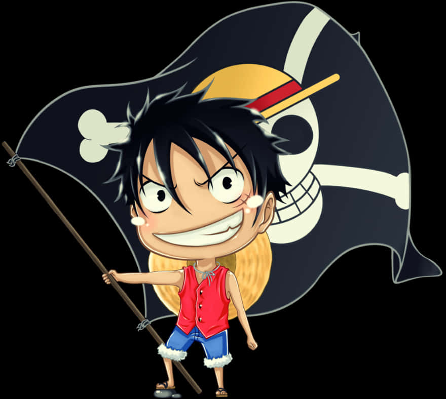 A Cartoon Of A Boy Holding A Flag PNG