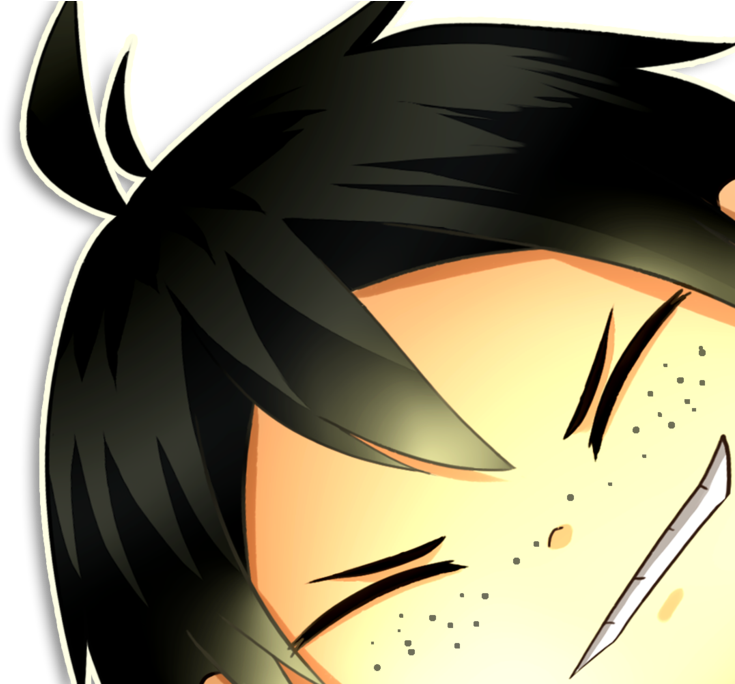 A Cartoon Of A Boy With Black Hair PNG