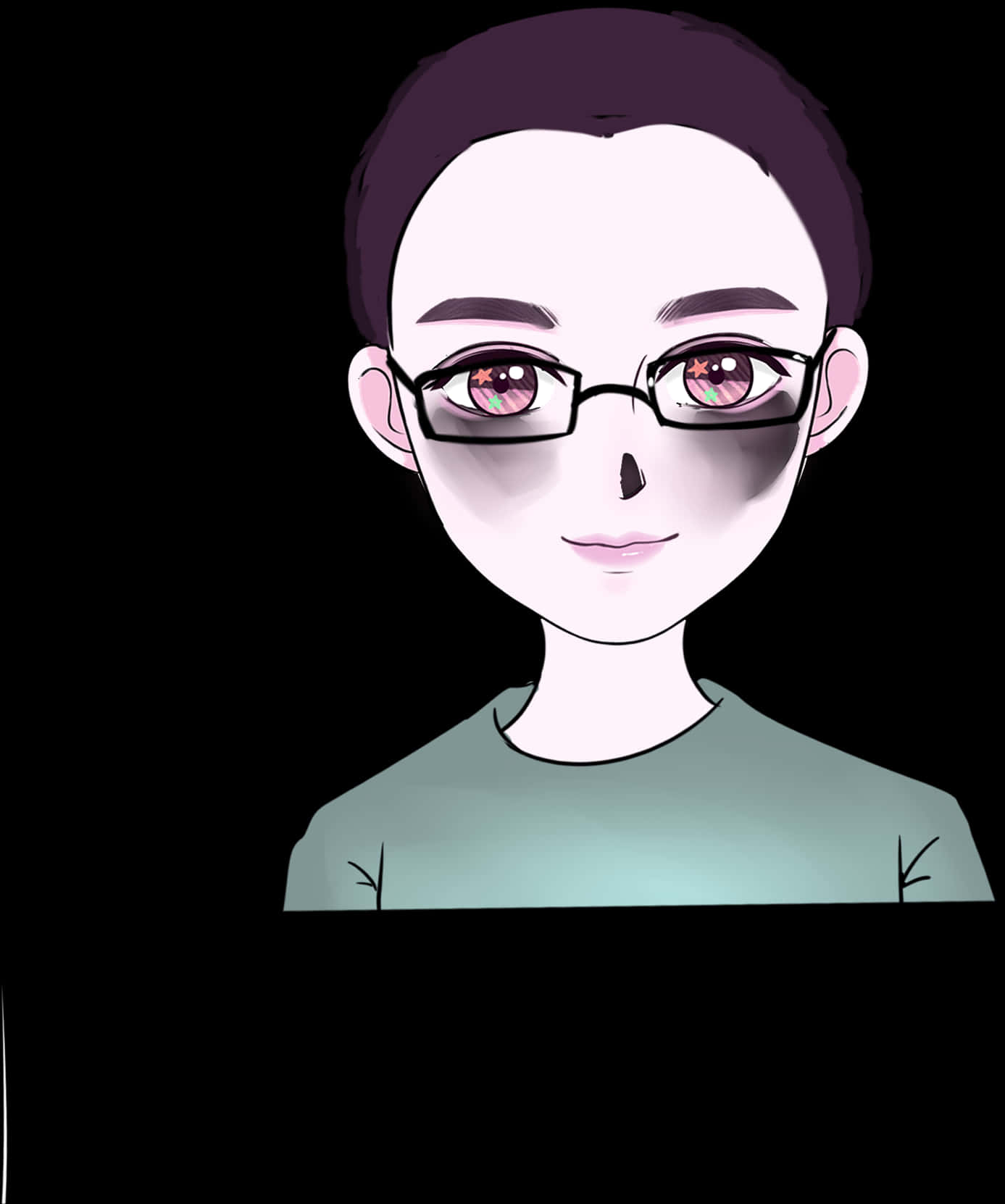 A Cartoon Of A Boy With Glasses PNG
