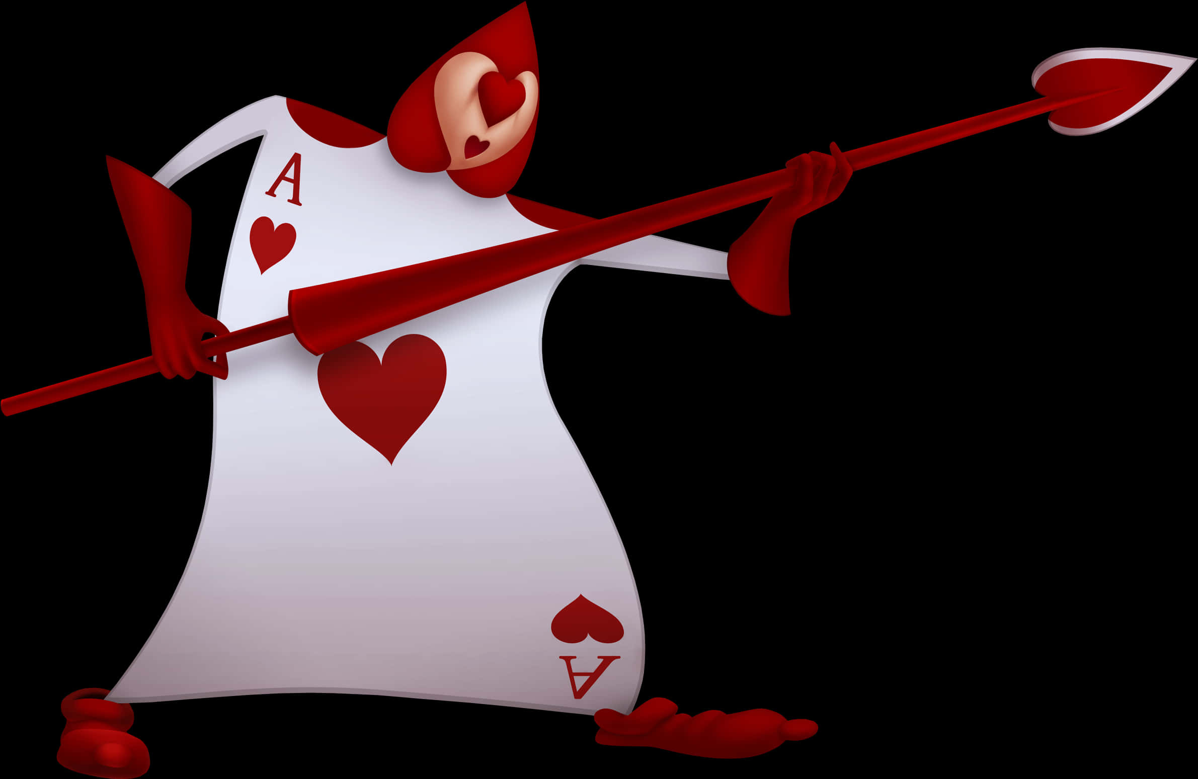 A Cartoon Of A Card Suit Holding A Rifle PNG