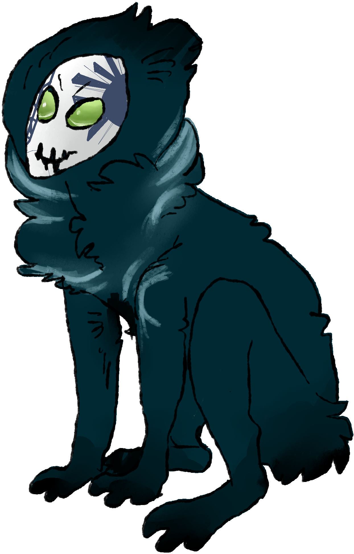 A Cartoon Of A Cat With A Mask PNG