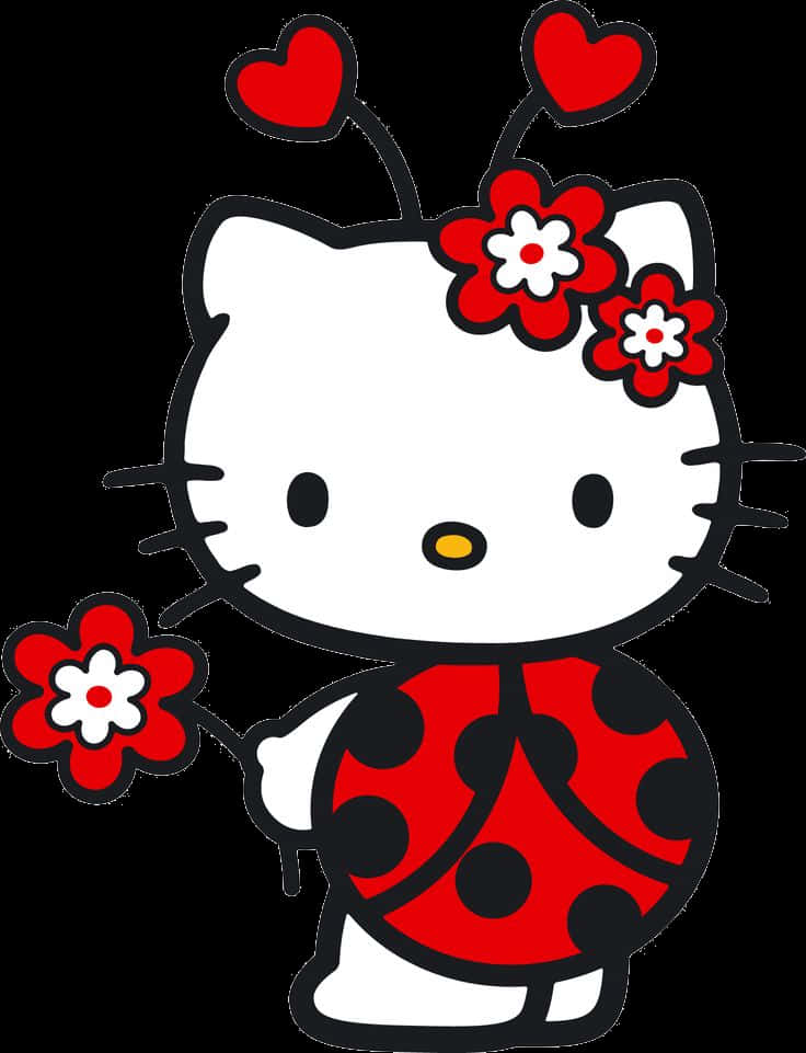 A Cartoon Of A Cat With Flowers In Her Hair PNG
