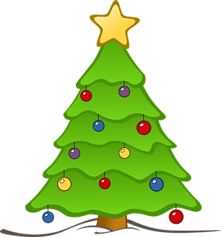 A Cartoon Of A Christmas Tree PNG