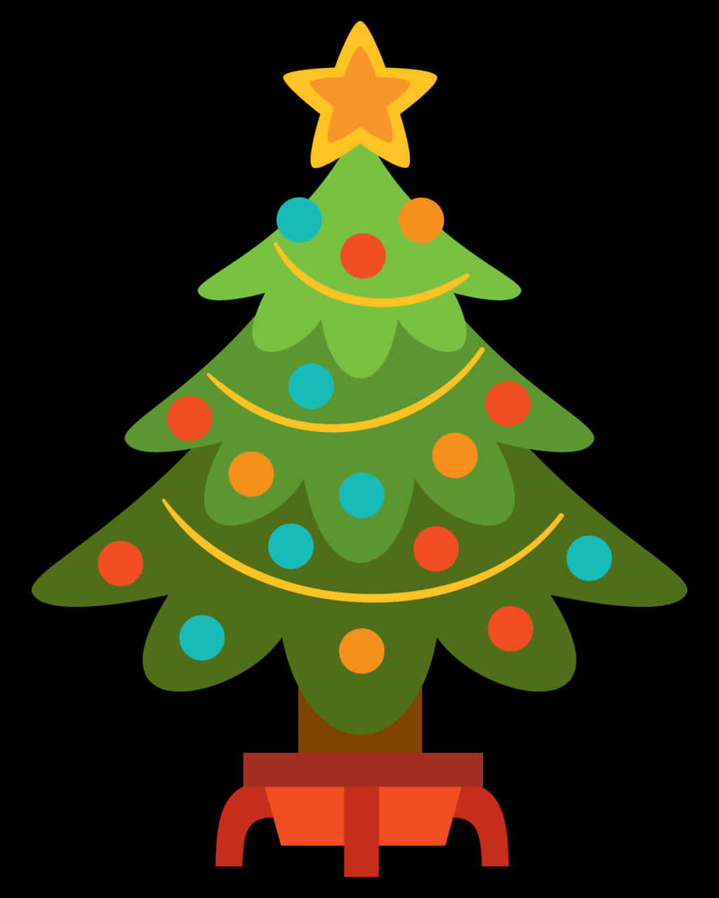 A Cartoon Of A Christmas Tree