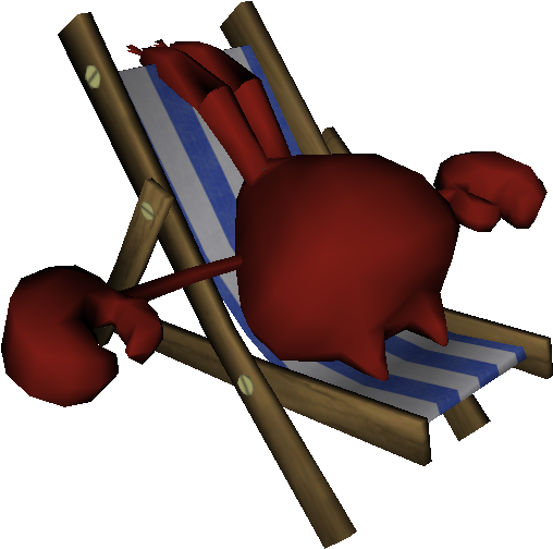 A Cartoon Of A Crab On A Beach Chair