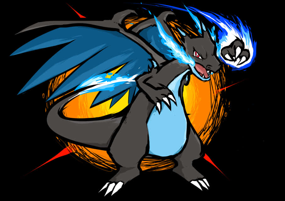 A Cartoon Of A Dragon With Flames And Wings PNG