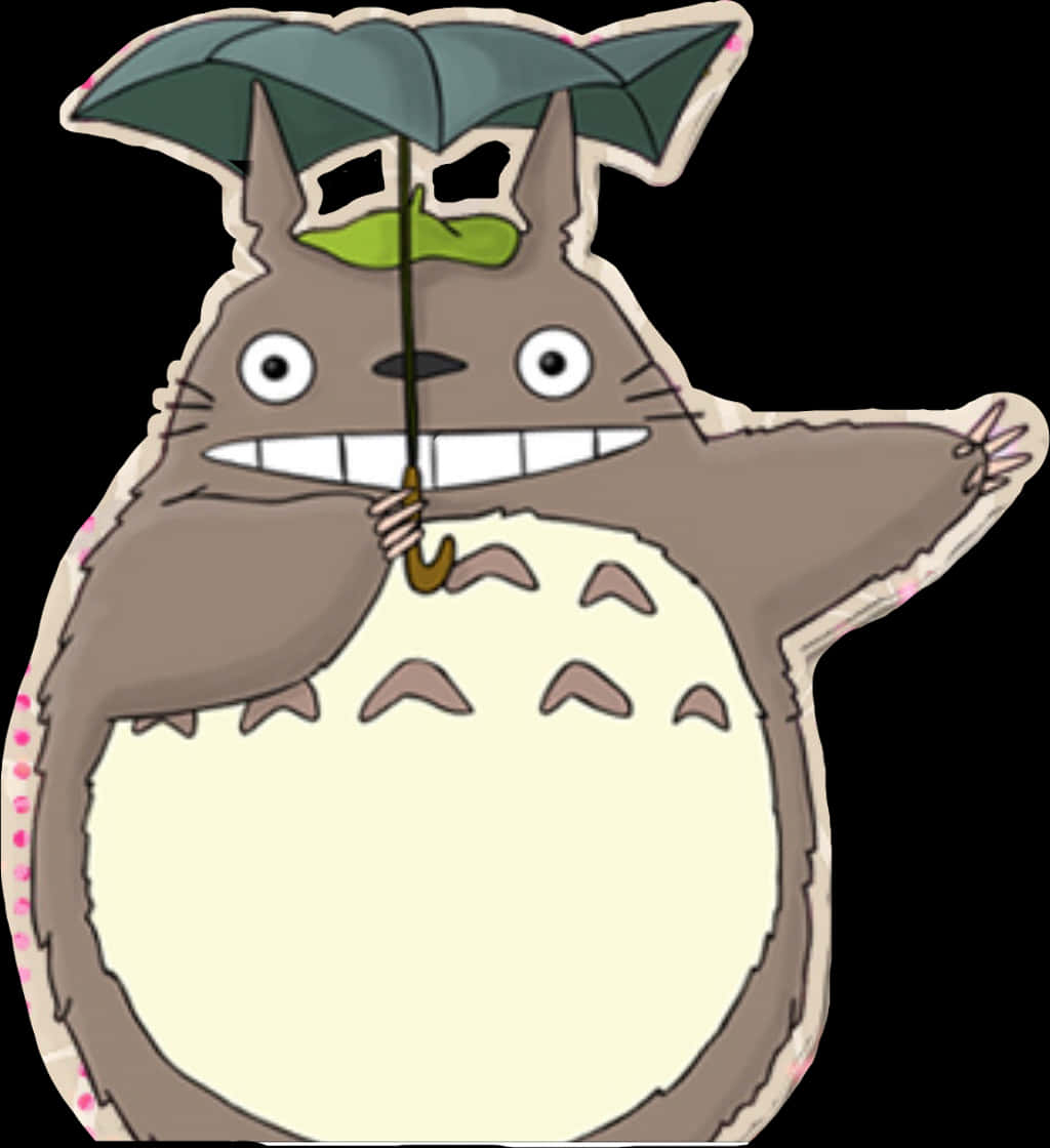 A Cartoon Of A Fat Brown Animal Holding An Umbrella PNG