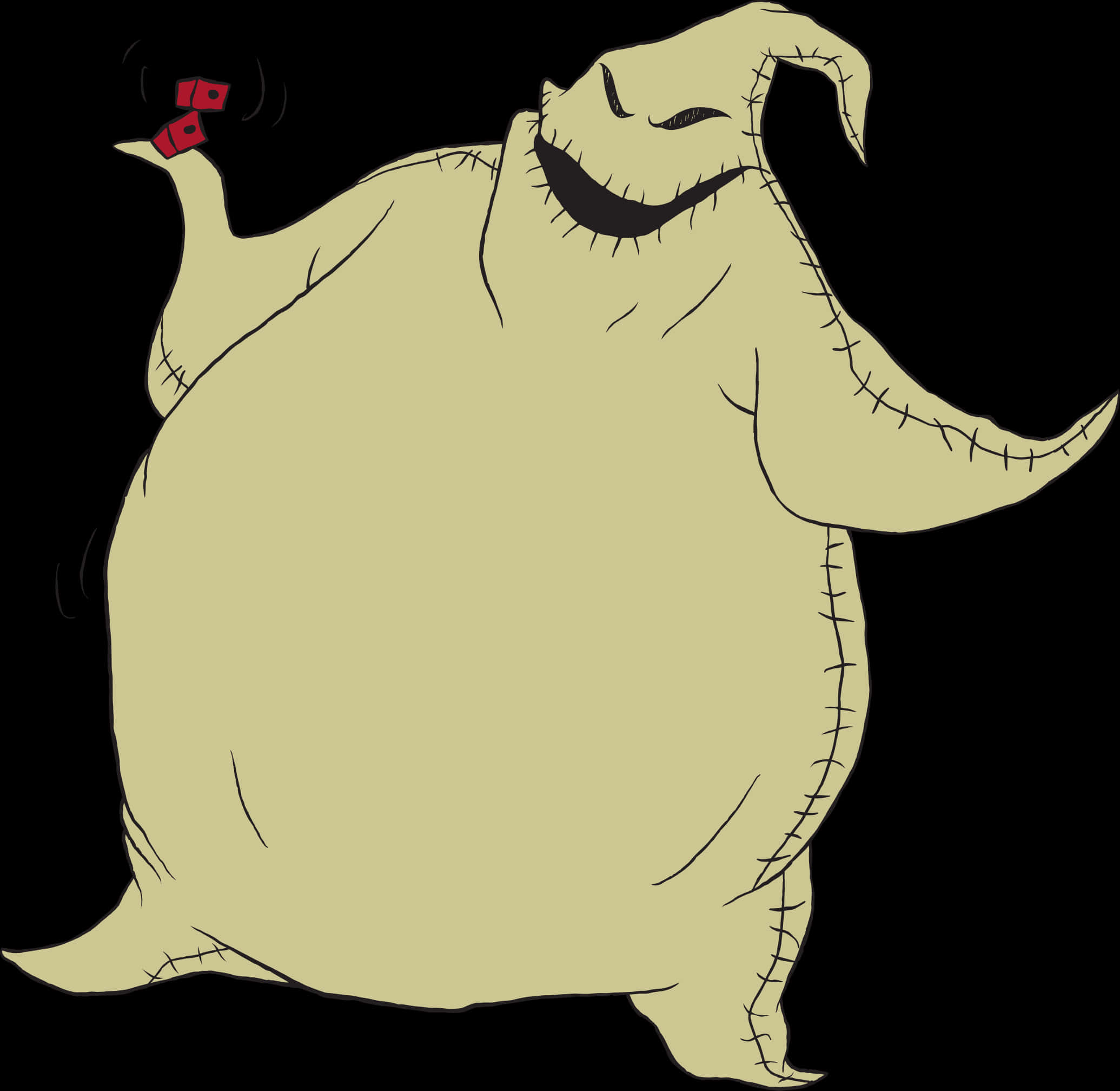A Cartoon Of A Fat White Monster PNG