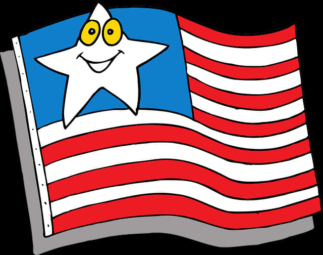 A Cartoon Of A Flag