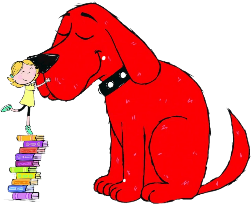 A Cartoon Of A Girl Standing On A Pile Of Books