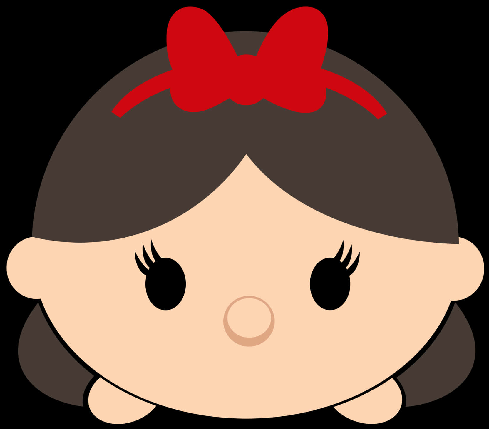 A Cartoon Of A Girl With A Red Bow PNG