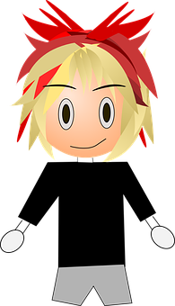 A Cartoon Of A Girl With Blonde Hair PNG