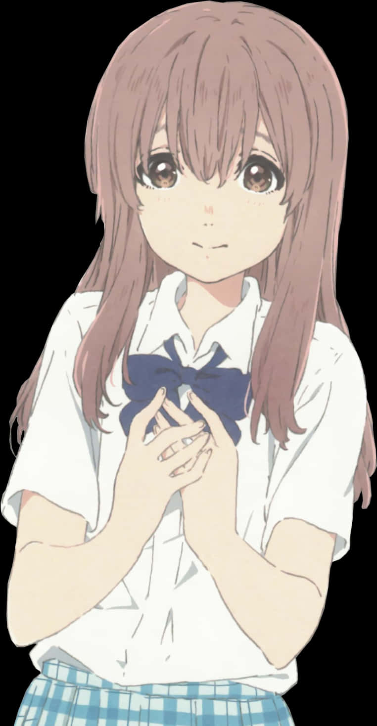 A Cartoon Of A Girl With Long Brown Hair PNG