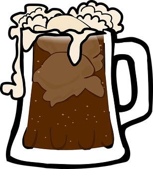 A Cartoon Of A Glass Of Beer PNG