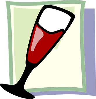 A Cartoon Of A Glass Of Wine PNG